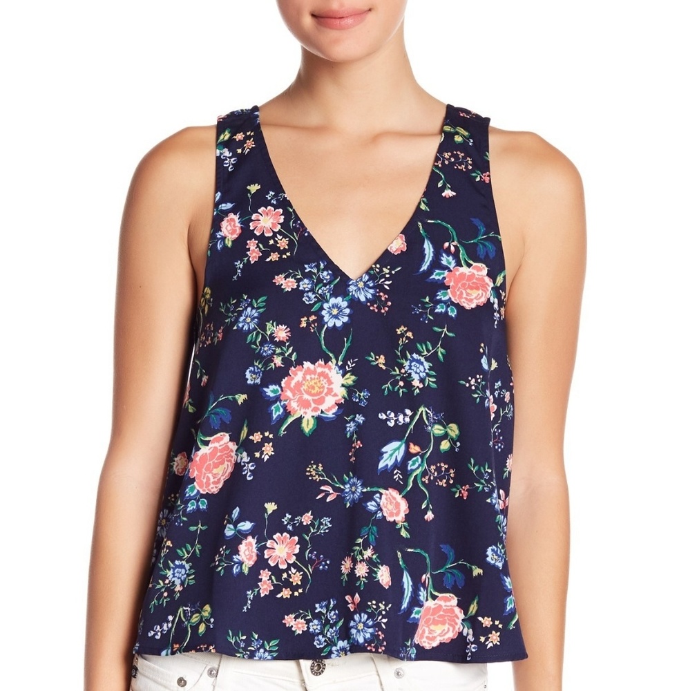 Abound Criss-Cross Strappy Back Floral Tank Top